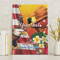Personalised United States And Papua New Guinea Canvas Wall Art USA Eagle With PNG Bird Of Paradise - Wonder Print Shop
