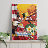 Personalised United States And Papua New Guinea Canvas Wall Art USA Eagle With PNG Bird Of Paradise - Wonder Print Shop