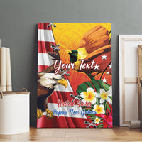 Personalised United States And Papua New Guinea Canvas Wall Art USA Eagle With PNG Bird Of Paradise - Wonder Print Shop