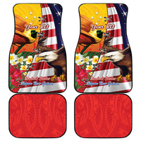 Personalised United States And Papua New Guinea Car Mats USA Eagle With PNG Bird Of Paradise - Wonder Print Shop