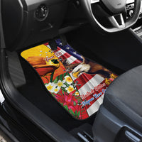Personalised United States And Papua New Guinea Car Mats USA Eagle With PNG Bird Of Paradise - Wonder Print Shop