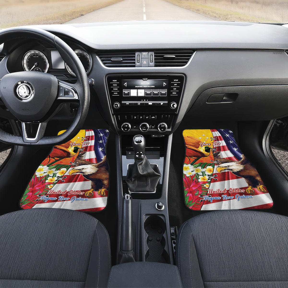 Personalised United States And Papua New Guinea Car Mats USA Eagle With PNG Bird Of Paradise - Wonder Print Shop