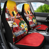 Personalised United States And Papua New Guinea Car Seat Cover USA Eagle With PNG Bird Of Paradise - Wonder Print Shop