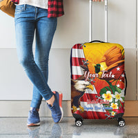Personalised United States And Papua New Guinea Luggage Cover USA Eagle With PNG Bird Of Paradise - Wonder Print Shop