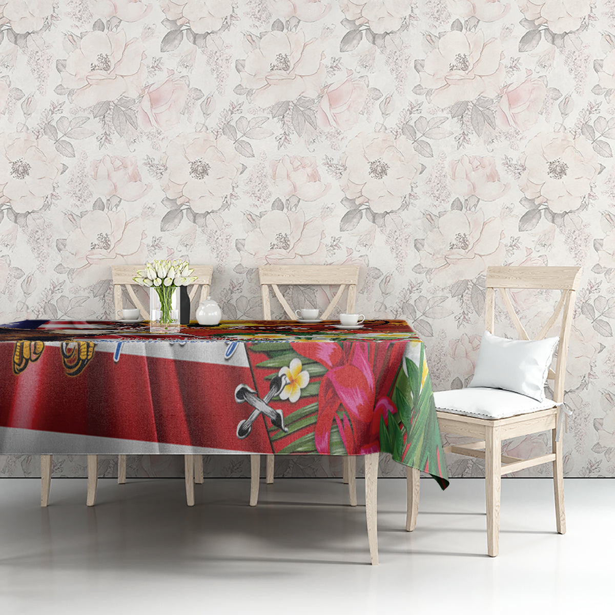 Personalised United States And Papua New Guinea Tablecloth USA Eagle With PNG Bird Of Paradise - Wonder Print Shop
