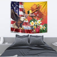 Personalised United States And Papua New Guinea Tapestry USA Eagle With PNG Bird Of Paradise - Wonder Print Shop