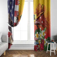 Personalised United States And Papua New Guinea Window Curtain USA Eagle With PNG Bird Of Paradise - Wonder Print Shop