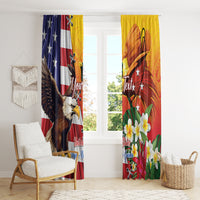 Personalised United States And Papua New Guinea Window Curtain USA Eagle With PNG Bird Of Paradise - Wonder Print Shop