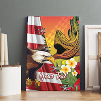 Personalised United States And Hawaii Canvas Wall Art USA Eagle With Hawaiian Shark Tattoo - Wonder Print Shop
