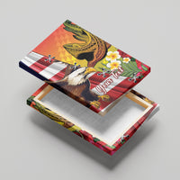 Personalised United States And Hawaii Canvas Wall Art USA Eagle With Hawaiian Shark Tattoo - Wonder Print Shop