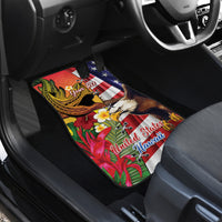 Personalised United States And Hawaii Car Mats USA Eagle With Hawaiian Shark Tattoo - Wonder Print Shop