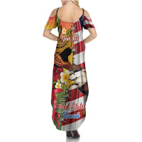 Personalised United States And Hawaii Family Matching Summer Maxi Dress and Hawaiian Shirt USA Eagle With Hawaiian Shark Tattoo - Wonder Print Shop