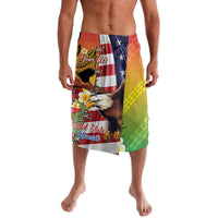 Personalised United States And Hawaii Lavalava USA Eagle With Hawaiian Shark Tattoo - Wonder Print Shop