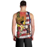 Personalised United States And Hawaii Men Tank Top USA Eagle With Hawaiian Shark Tattoo - Wonder Print Shop