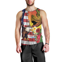 Personalised United States And Hawaii Men Tank Top USA Eagle With Hawaiian Shark Tattoo - Wonder Print Shop