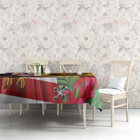 Personalised United States And Hawaii Tablecloth USA Eagle With Hawaiian Shark Tattoo - Wonder Print Shop