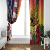 Personalised United States And Hawaii Window Curtain USA Eagle With Hawaiian Shark Tattoo - Wonder Print Shop