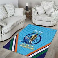 Personalised India Cricket Area Rug 2025 Men In Blue 3rd Champions Proud