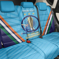 Personalised India Cricket Back Car Seat Cover 2025 Men In Blue 3rd Champions Proud