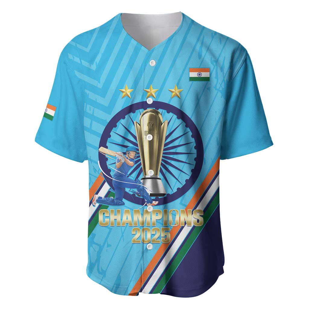 Personalised India Cricket Baseball Jersey 2025 Men In Blue 3rd Champions Proud