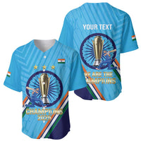 Personalised India Cricket Baseball Jersey 2025 Men In Blue 3rd Champions Proud