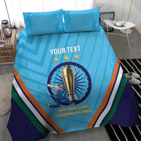 Personalised India Cricket Bedding Set 2025 Men In Blue 3rd Champions Proud