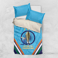Personalised India Cricket Bedding Set 2025 Men In Blue 3rd Champions Proud