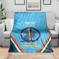 Personalised India Cricket Blanket 2025 Men In Blue 3rd Champions Proud