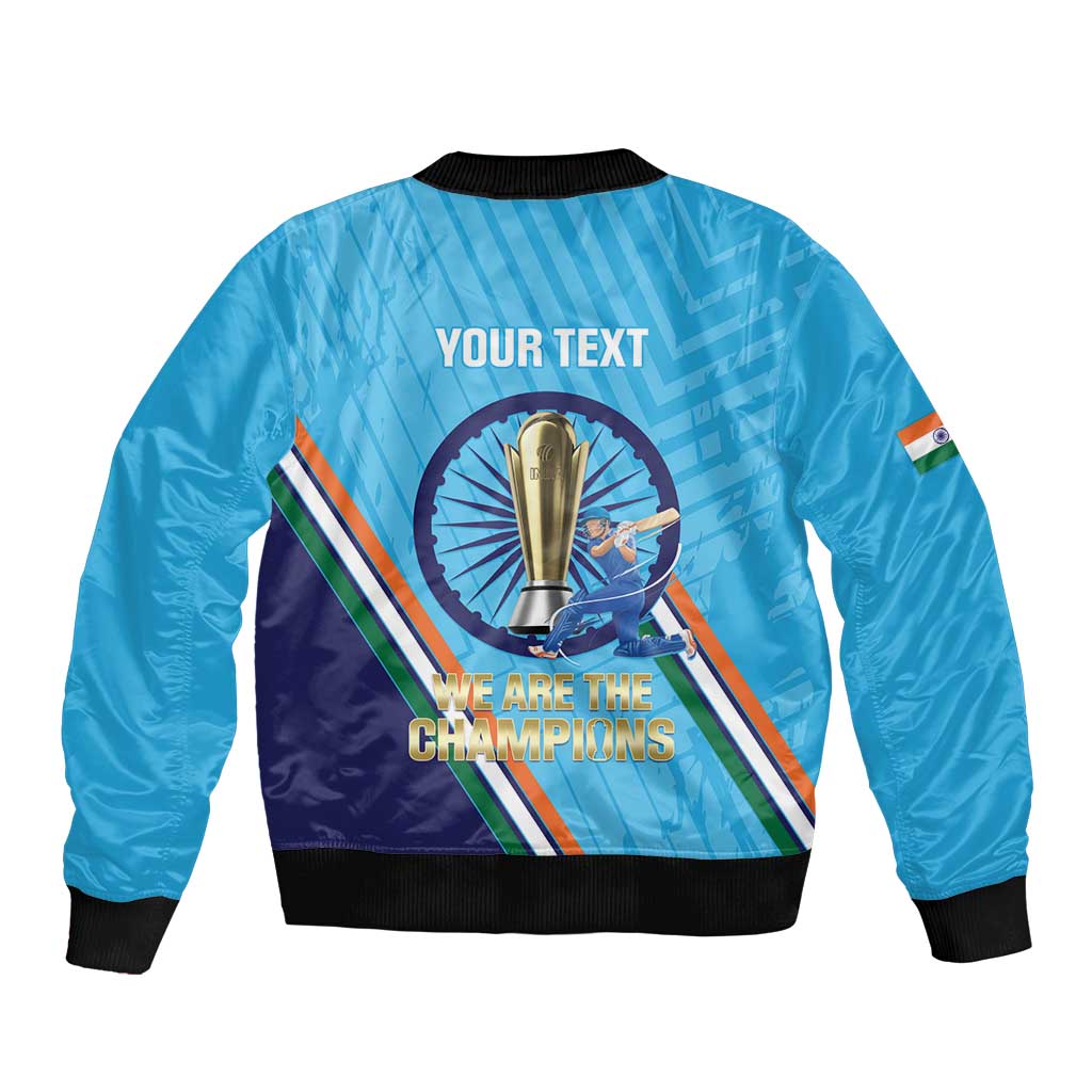Personalised India Cricket Bomber Jacket 2025 Men In Blue 3rd Champions Proud