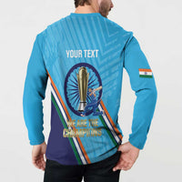 Personalised India Cricket Button Sweatshirt 2025 Men In Blue 3rd Champions Proud