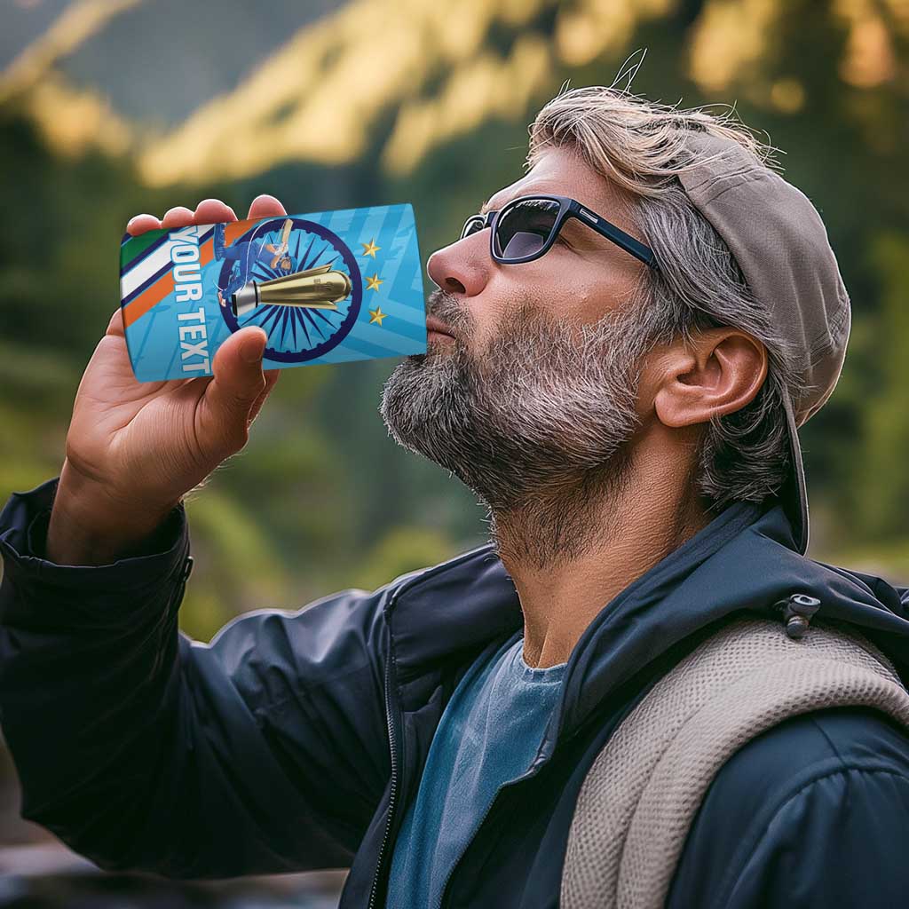 Personalised India Cricket 4 in 1 Can Cooler Tumbler 2025 Men In Blue 3rd Champions Proud