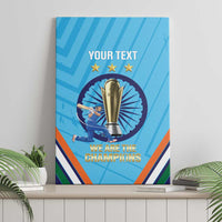 Personalised India Cricket Canvas Wall Art 2025 Men In Blue 3rd Champions Proud