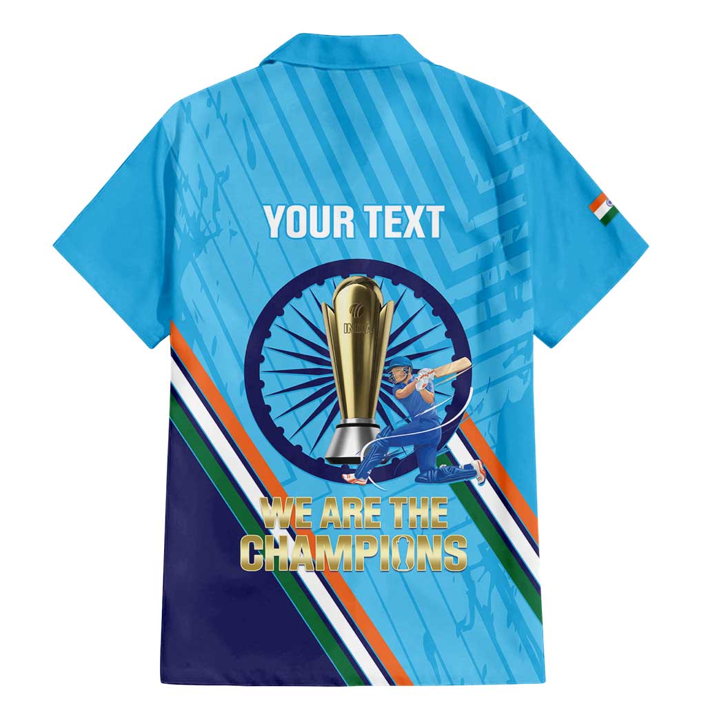 Personalised India Cricket Family Matching Mermaid Dress and Hawaiian Shirt 2025 Men In Blue 3rd Champions Proud