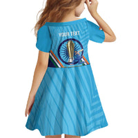 Personalised India Cricket Family Matching Off The Shoulder Long Sleeve Dress and Hawaiian Shirt 2025 Men In Blue 3rd Champions Proud