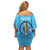 Personalised India Cricket Family Matching Off Shoulder Short Dress and Hawaiian Shirt 2025 Men In Blue 3rd Champions Proud
