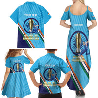 Personalised India Cricket Family Matching Summer Maxi Dress and Hawaiian Shirt 2025 Men In Blue 3rd Champions Proud