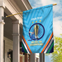 Personalised India Cricket Garden Flag 2025 Men In Blue 3rd Champions Proud