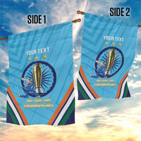 Personalised India Cricket Garden Flag 2025 Men In Blue 3rd Champions Proud