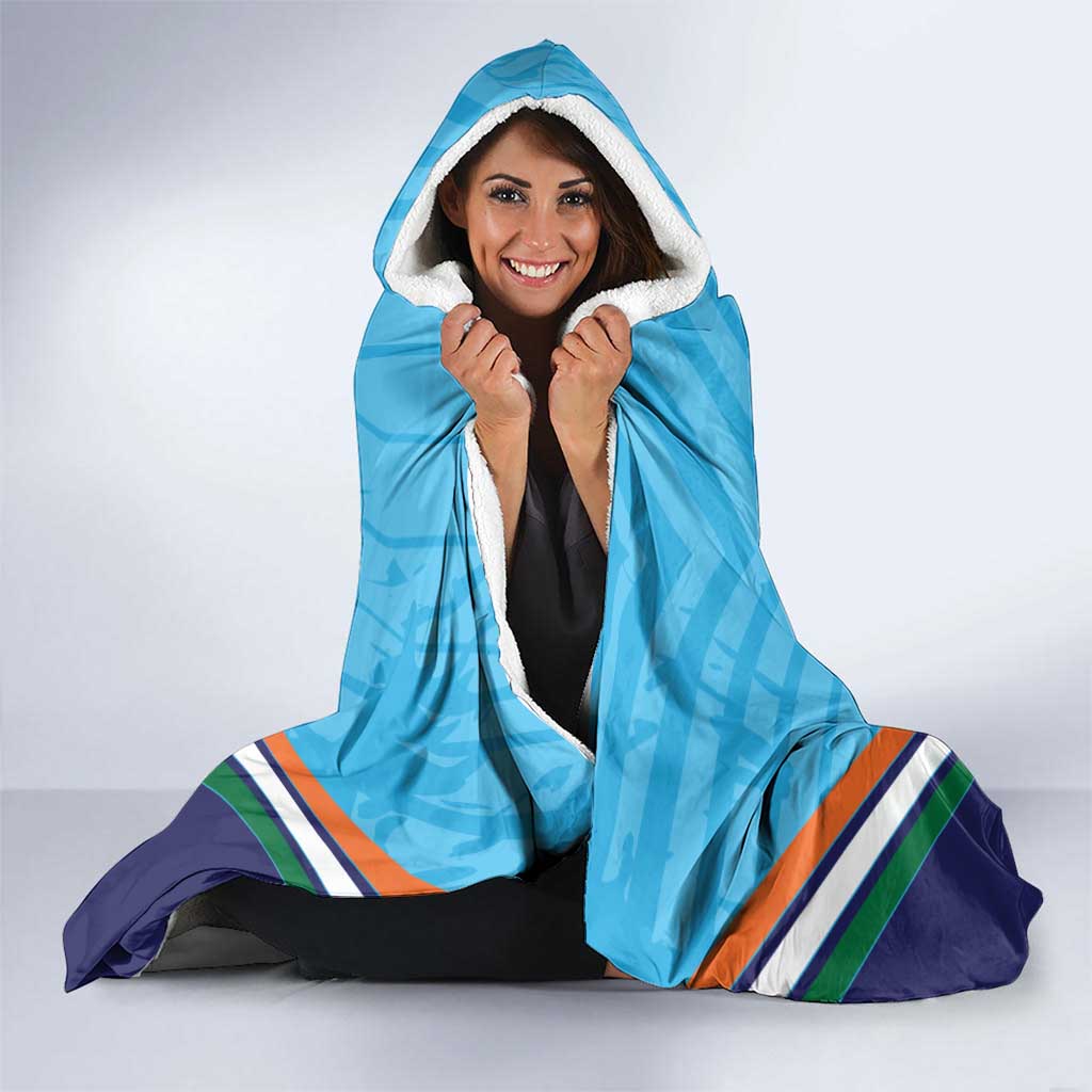 Personalised India Cricket Hooded Blanket 2025 Men In Blue 3rd Champions Proud