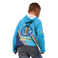 Personalised India Cricket Kid Hoodie 2025 Men In Blue 3rd Champions Proud