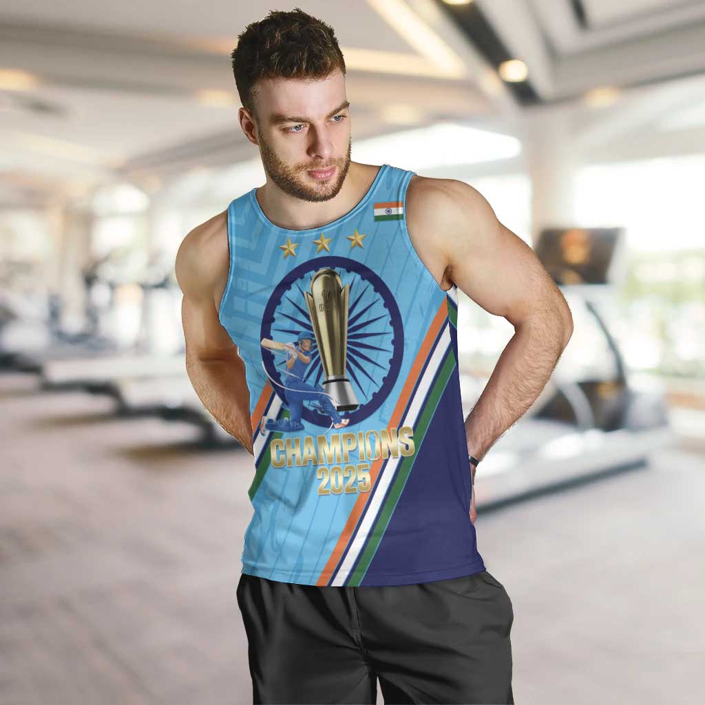 Personalised India Cricket Men Tank Top 2025 Men In Blue 3rd Champions Proud
