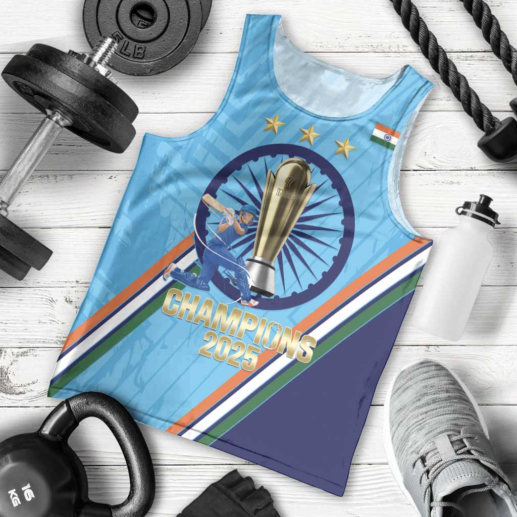 Personalised India Cricket Men Tank Top 2025 Men In Blue 3rd Champions Proud