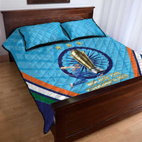 Personalised India Cricket Quilt Bed Set 2025 Men In Blue 3rd Champions Proud