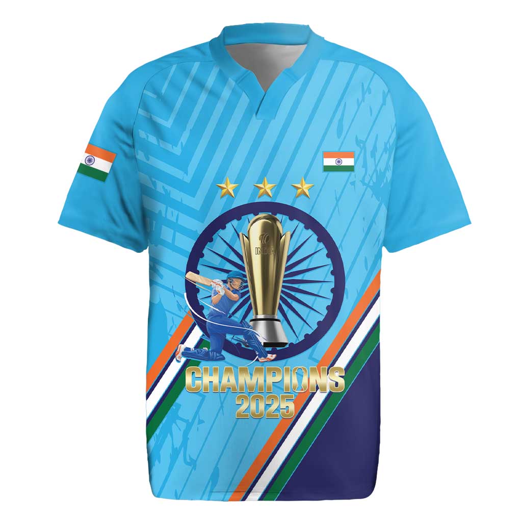 Personalised India Cricket Rugby Jersey 2025 Men In Blue 3rd Champions Proud