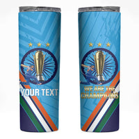 Personalised India Cricket Skinny Tumbler 2025 Men In Blue 3rd Champions Proud