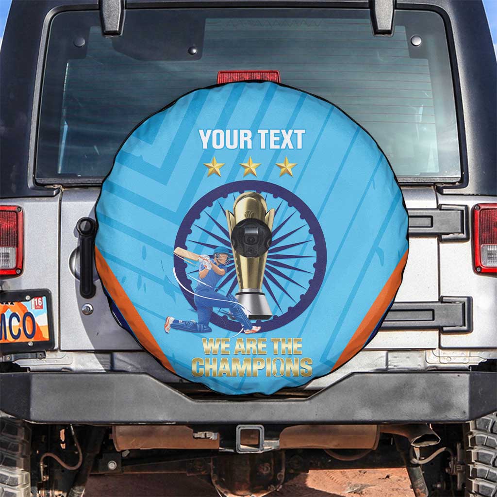 Personalised India Cricket Spare Tire Cover 2025 Men In Blue 3rd Champions Proud
