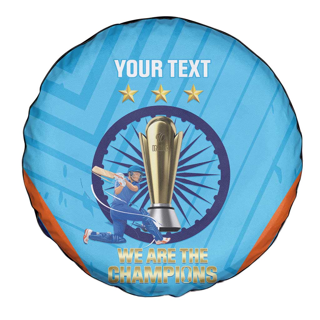 Personalised India Cricket Spare Tire Cover 2025 Men In Blue 3rd Champions Proud