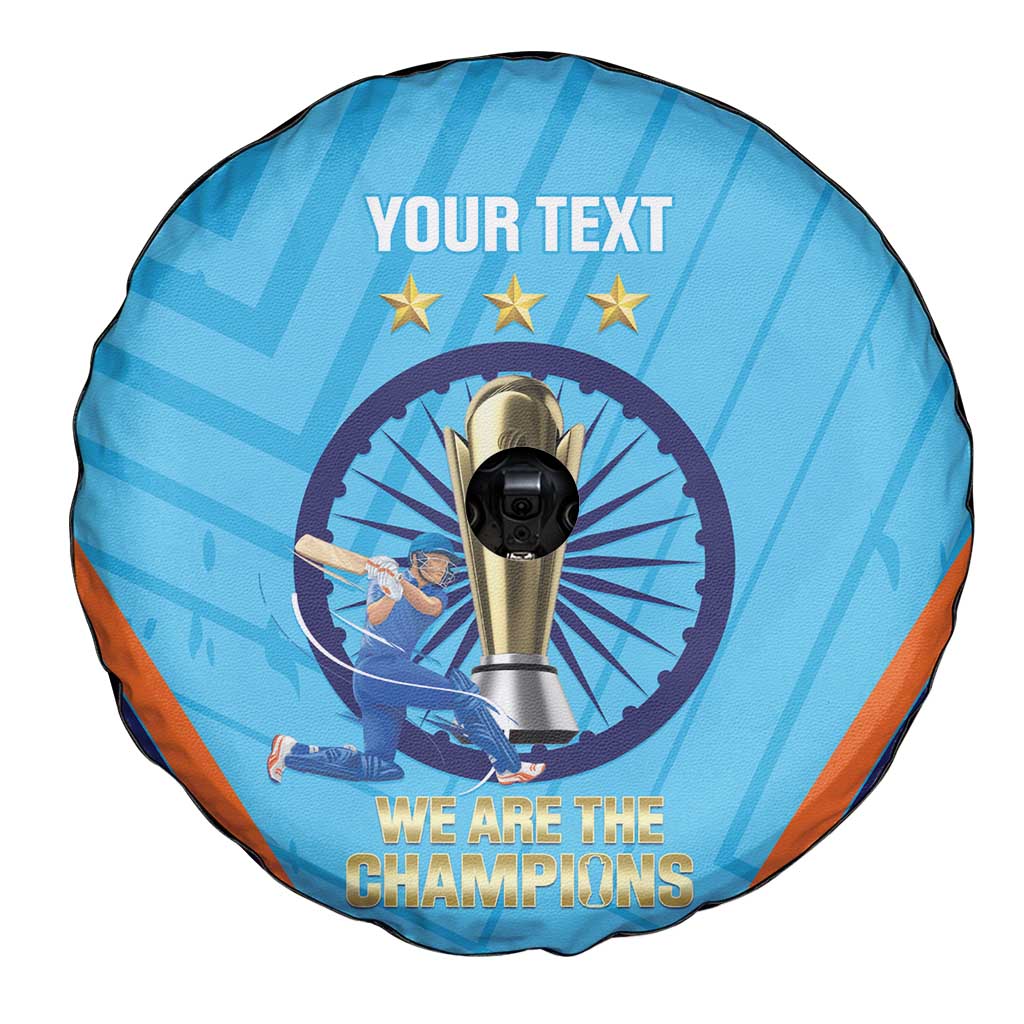 Personalised India Cricket Spare Tire Cover 2025 Men In Blue 3rd Champions Proud