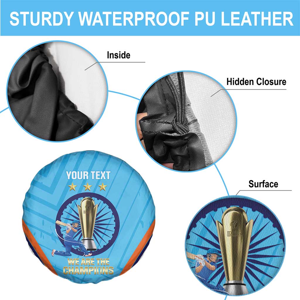 Personalised India Cricket Spare Tire Cover 2025 Men In Blue 3rd Champions Proud