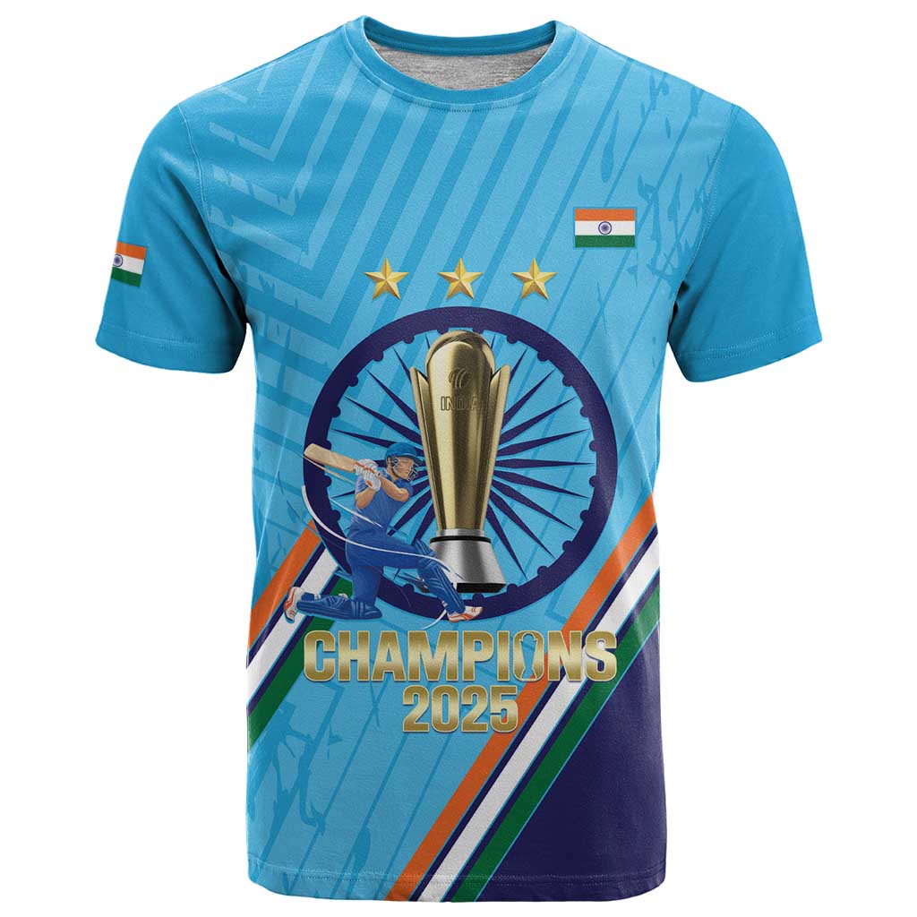 Personalised India Cricket T Shirt 2025 Men In Blue 3rd Champions Proud